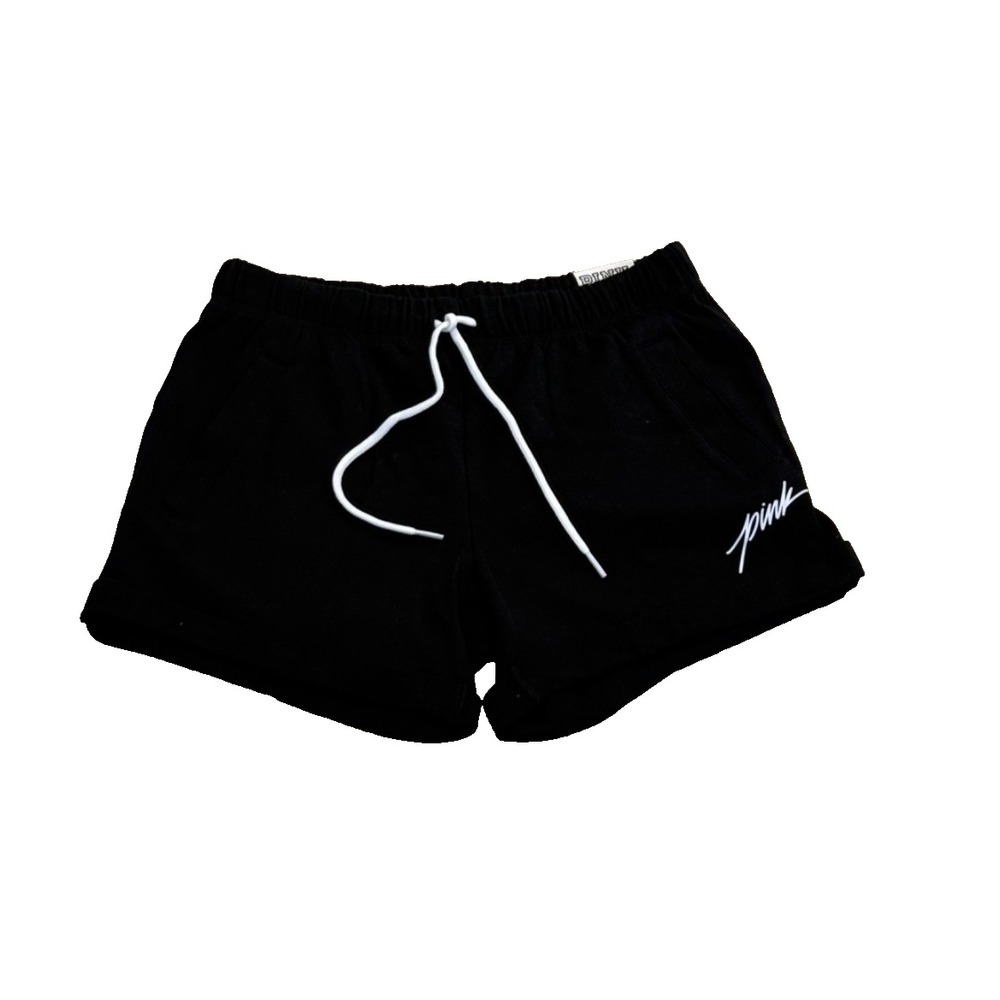 Victoria's Secret PINK Women's Boyfriend Short Logo Black Size Small NWT